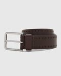 Leather Belt In Burgandy (Steven) - Blackberrys