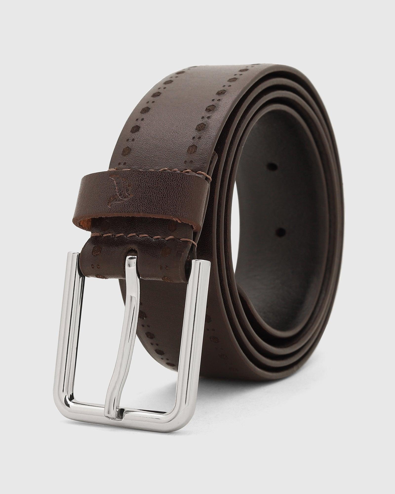 Leather Belt In Burgandy (Steven) - Blackberrys