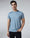 Steel Blue Crew Neck Solid T-Shirt - Peralta