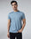 Steel Blue Crew Neck Solid T-Shirt - Peralta