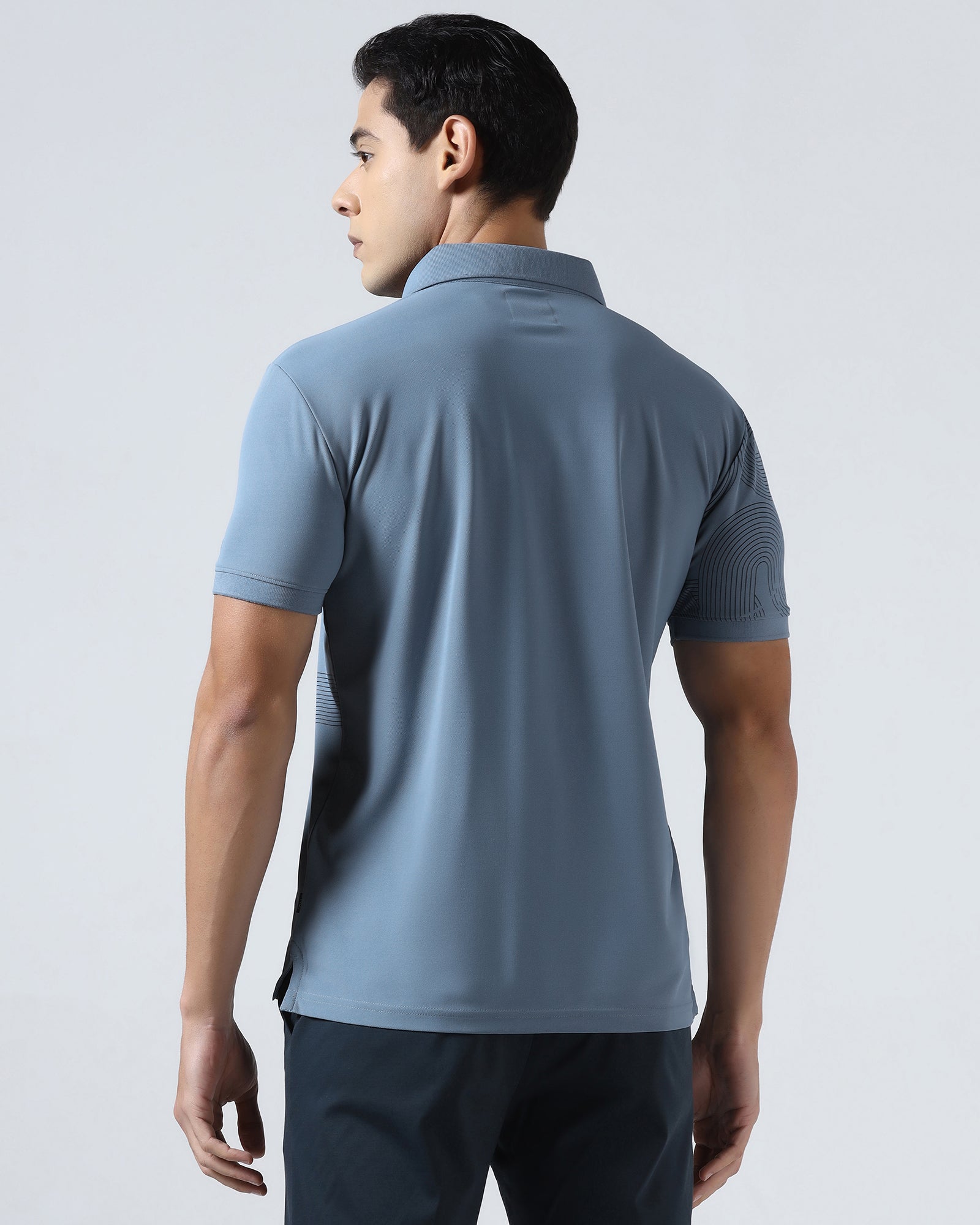 Steel Blue TechPro Printed Polo - Neville