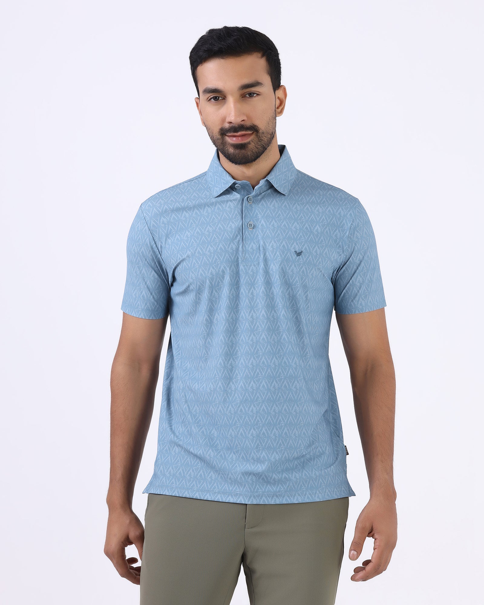 Steel Blue TechPro Printed Polo - Peeves