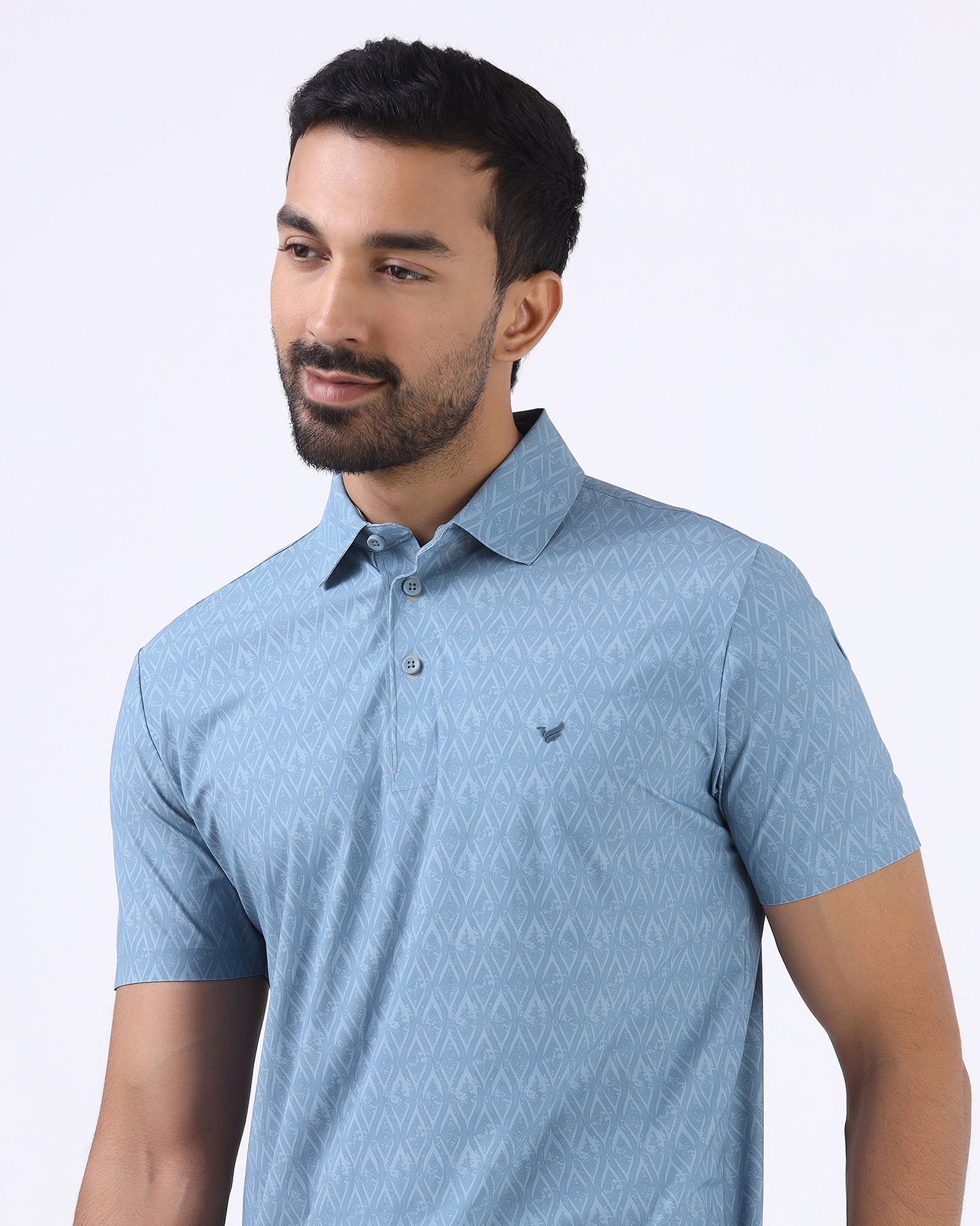Steel Blue TechPro Printed Polo - Peeves