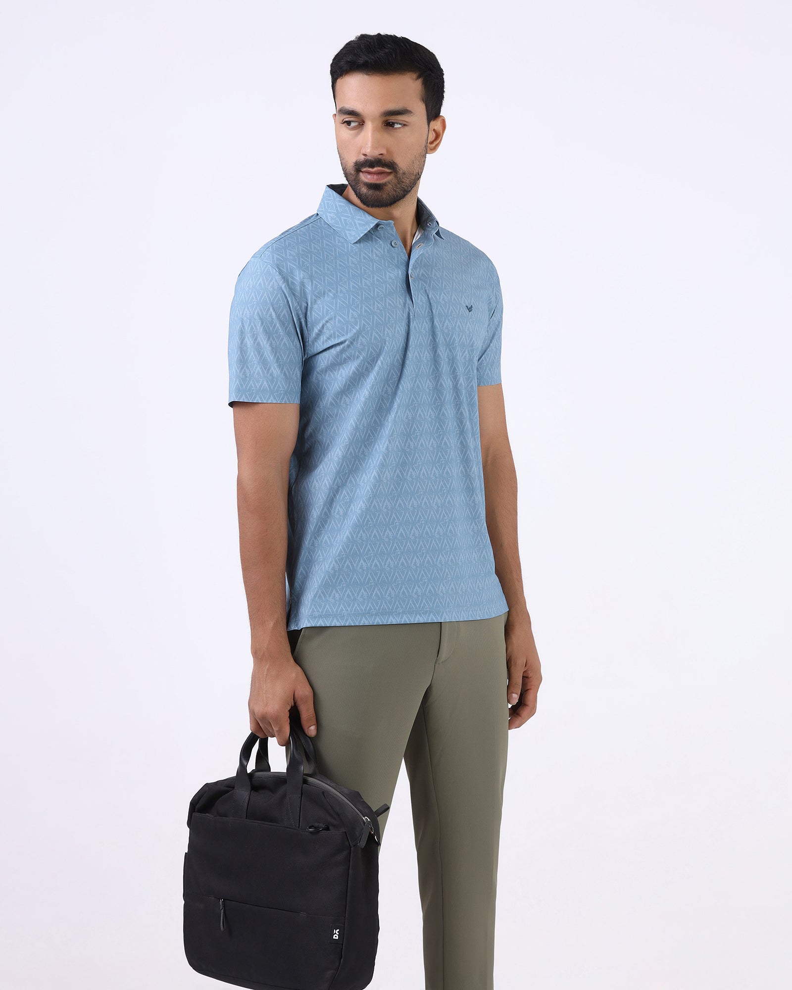Steel Blue TechPro Printed Polo - Peeves