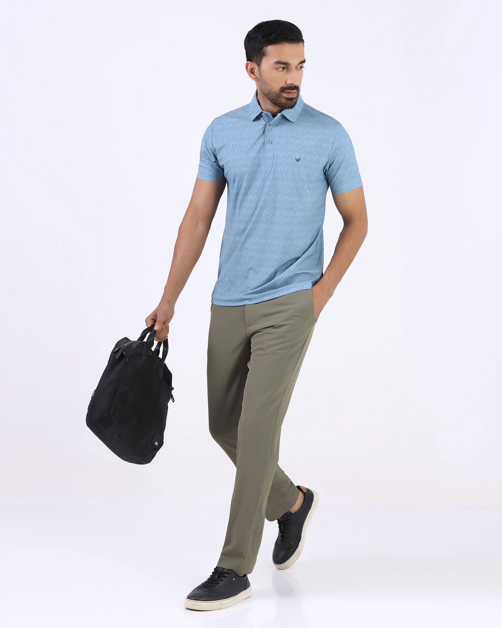 Steel Blue TechPro Printed Polo - Peeves