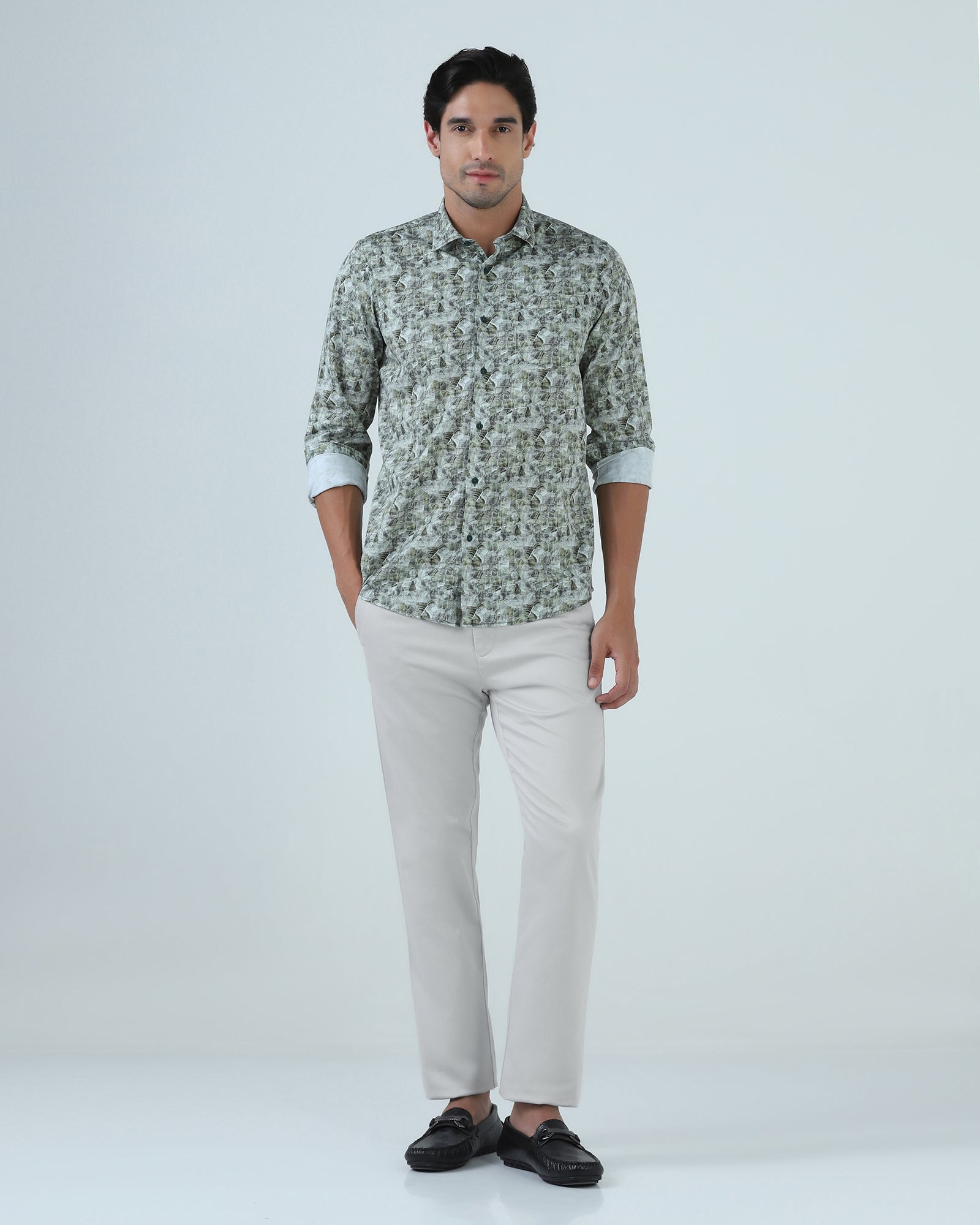 Steel Blue Textured Khakis - Kart