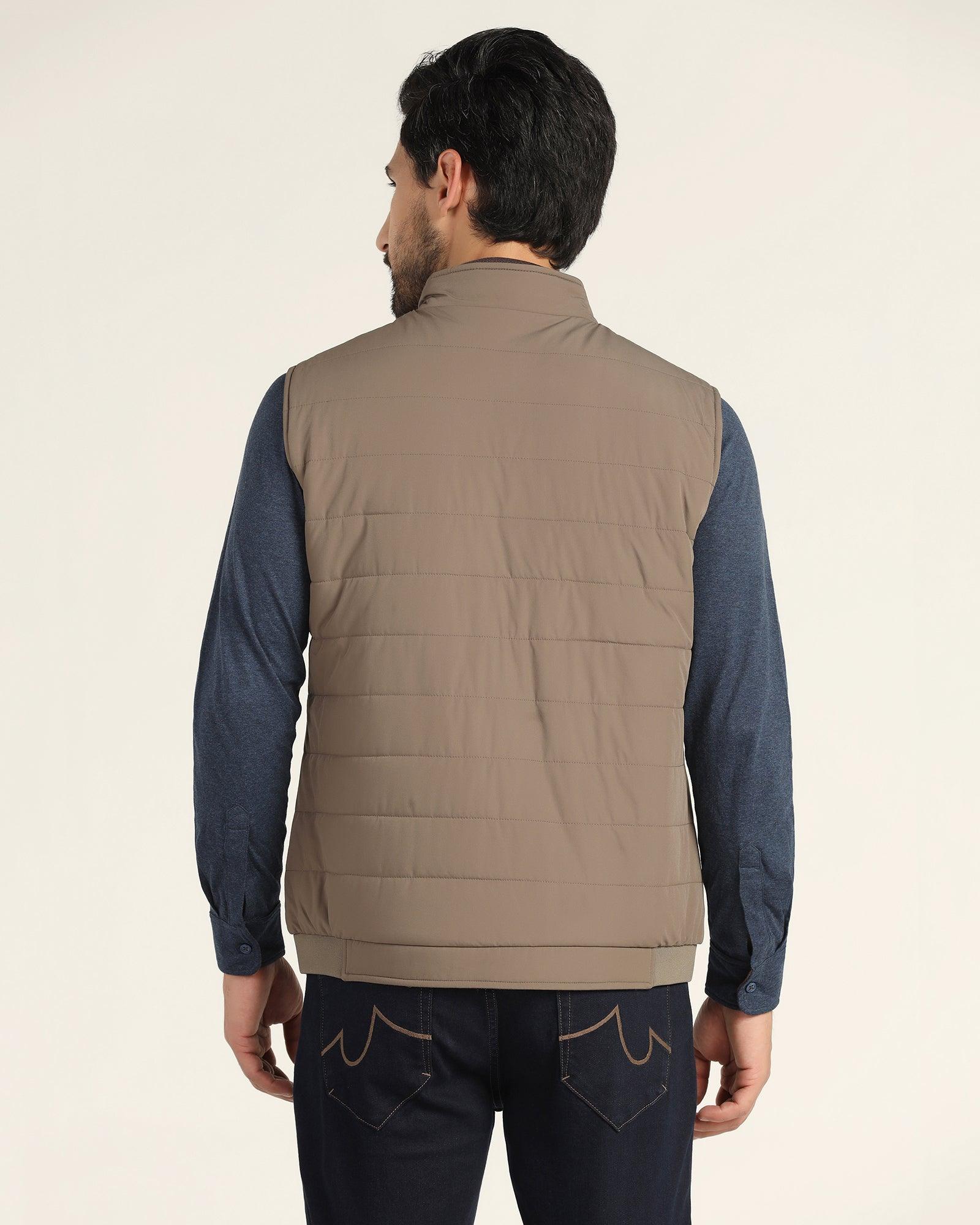 Reversible Stone Solid Zipper Jacket - Pietro