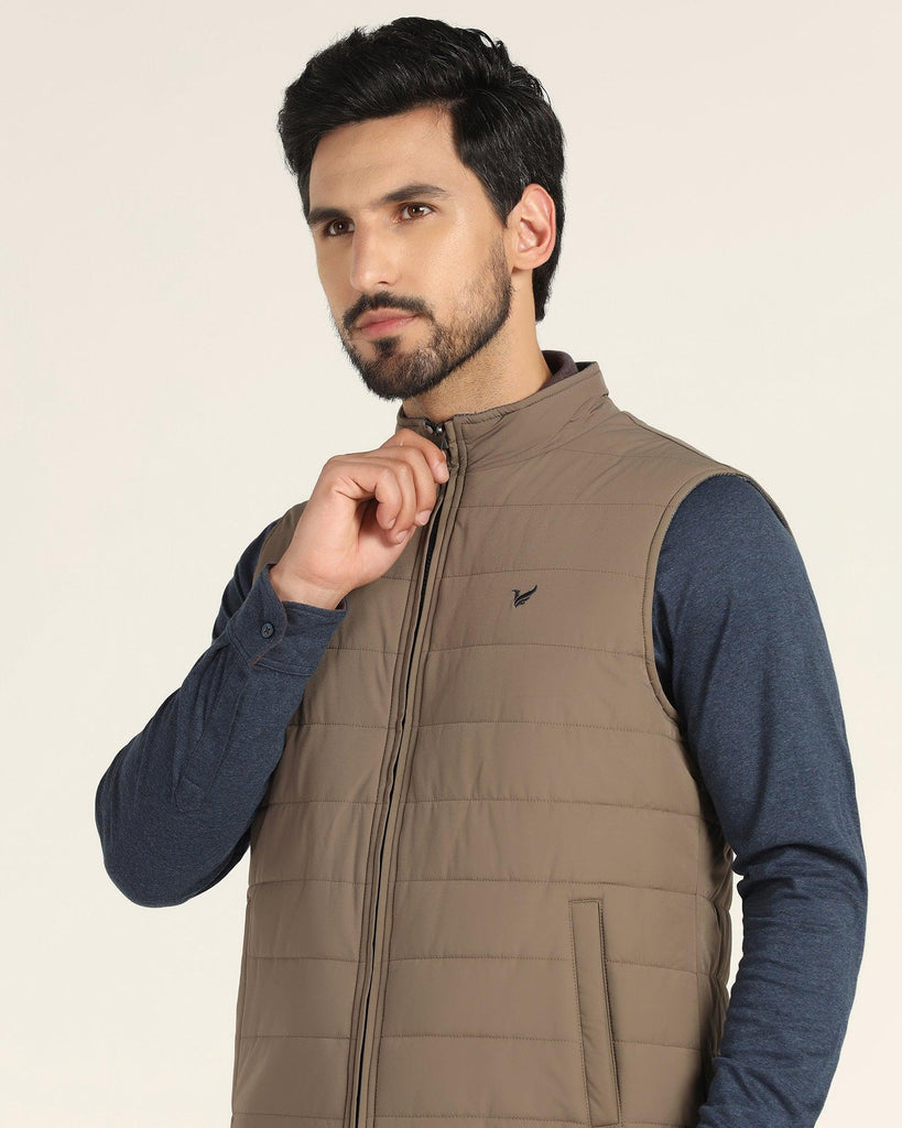 Reversible Stone Solid Zipper Jacket - Pietro