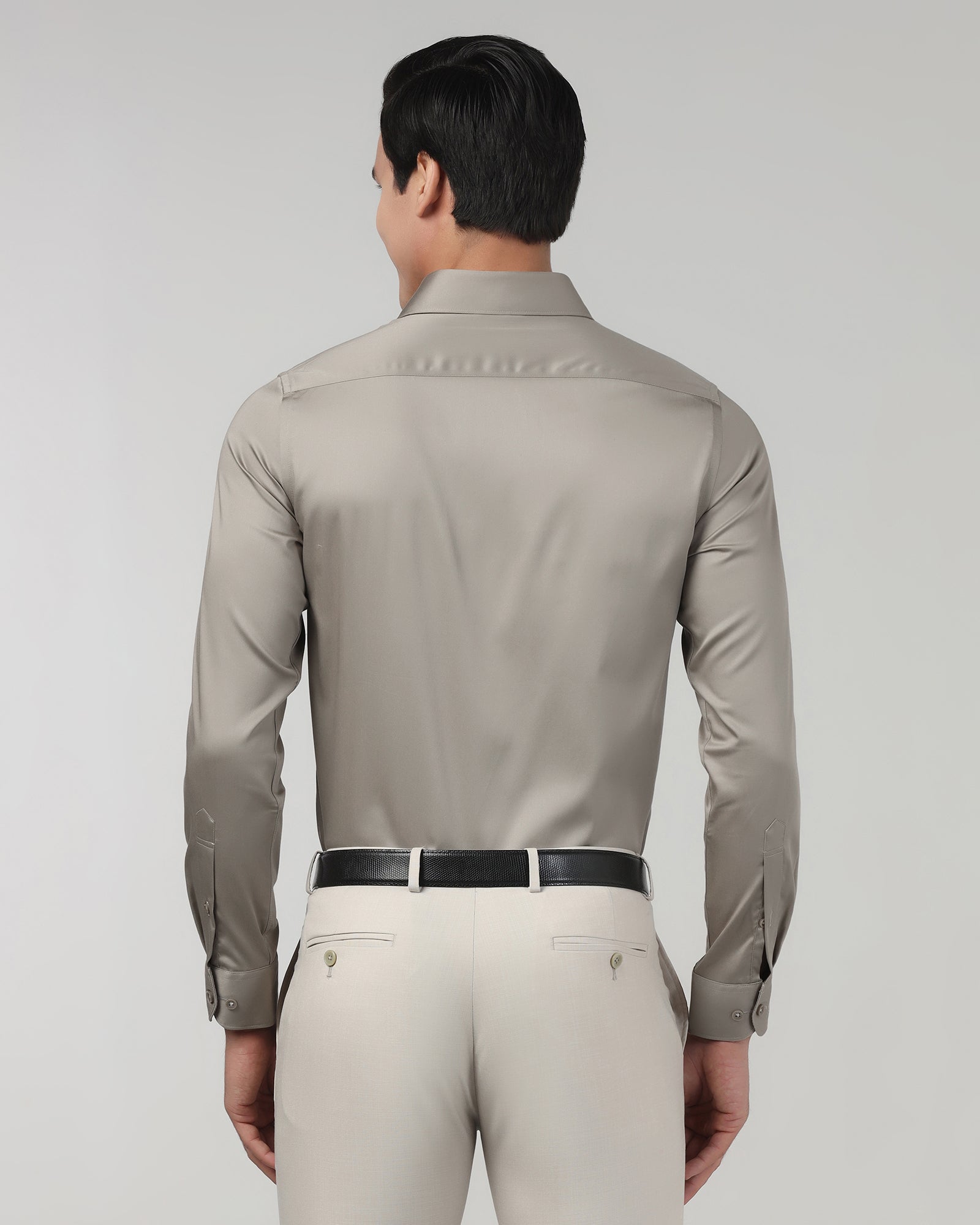 Stone Non Iron Solid Shirt - Sylvia