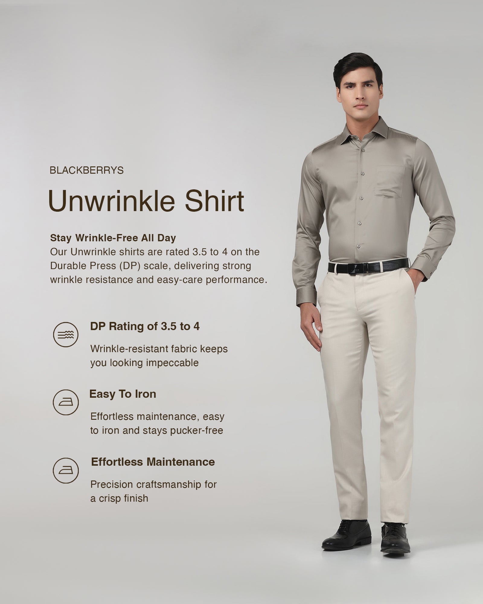 Stone Unwrinkle Solid Shirt - Sylvia