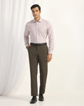 Straight B-90 Formal Brown Solid Trouser - Jonny