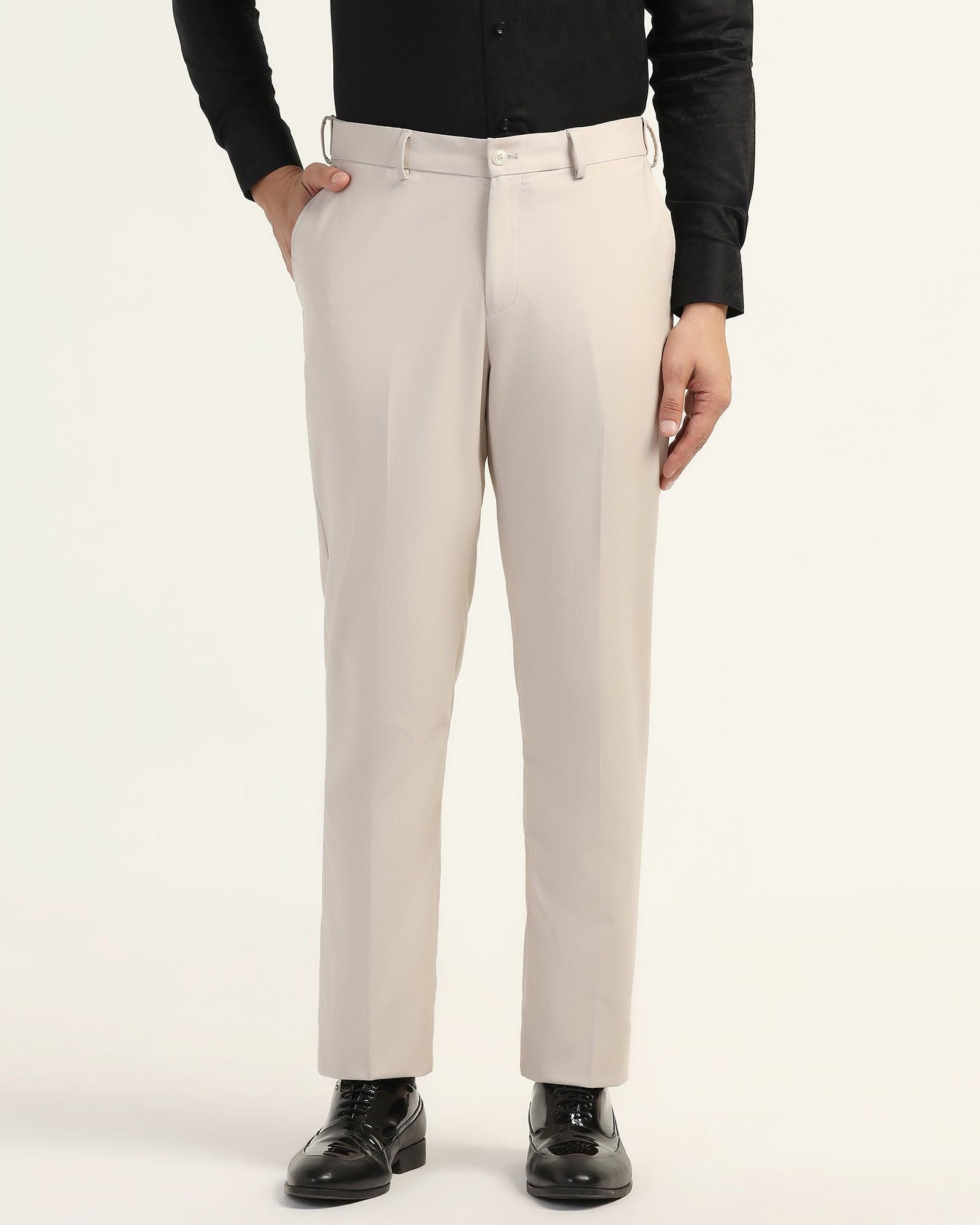 Straight B-90 Formal Beige Textured Trouser - Mazda