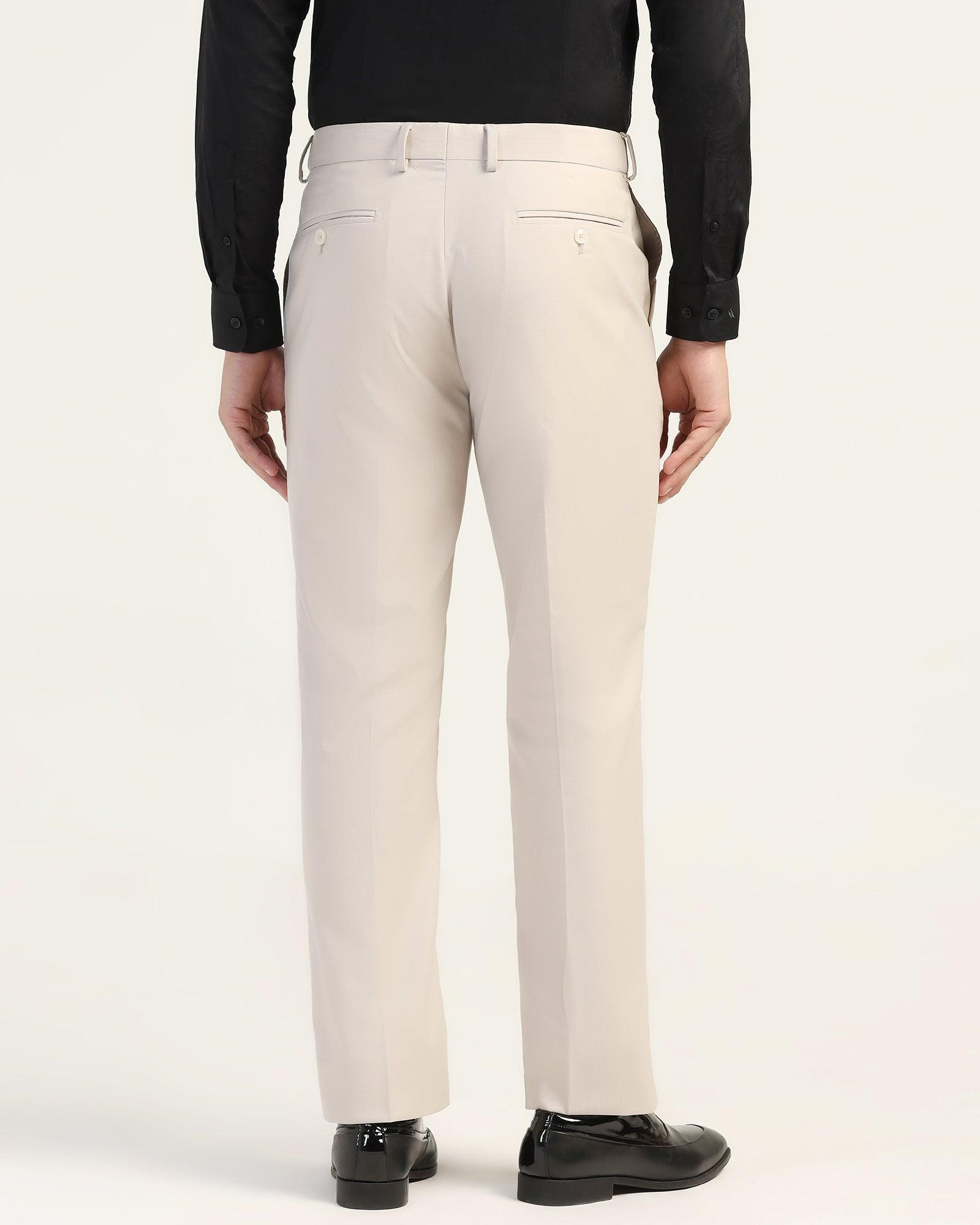 Straight B-90 Formal Beige Textured Trouser - Mazda