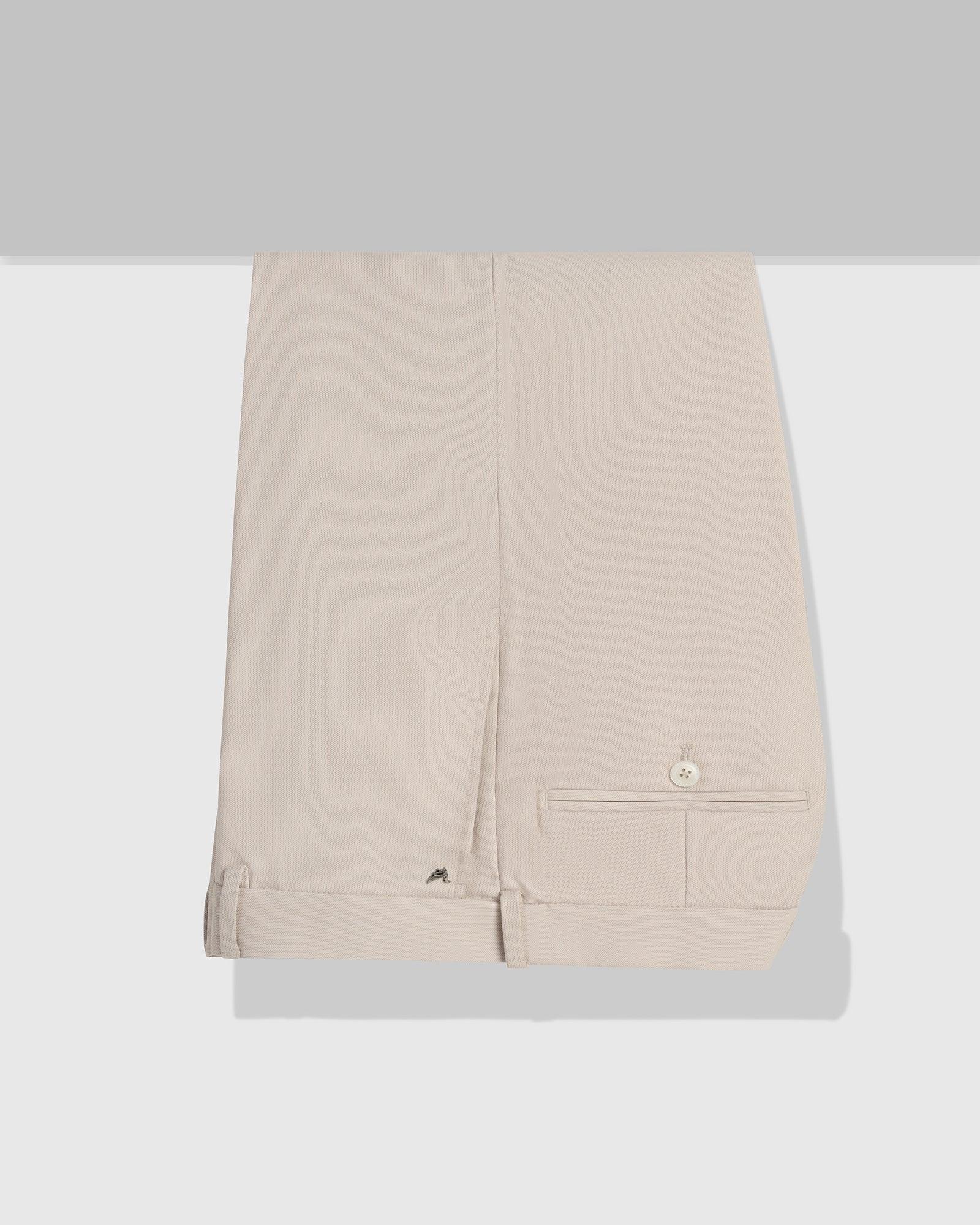Straight B-90 Formal Beige Textured Trouser - Mazda