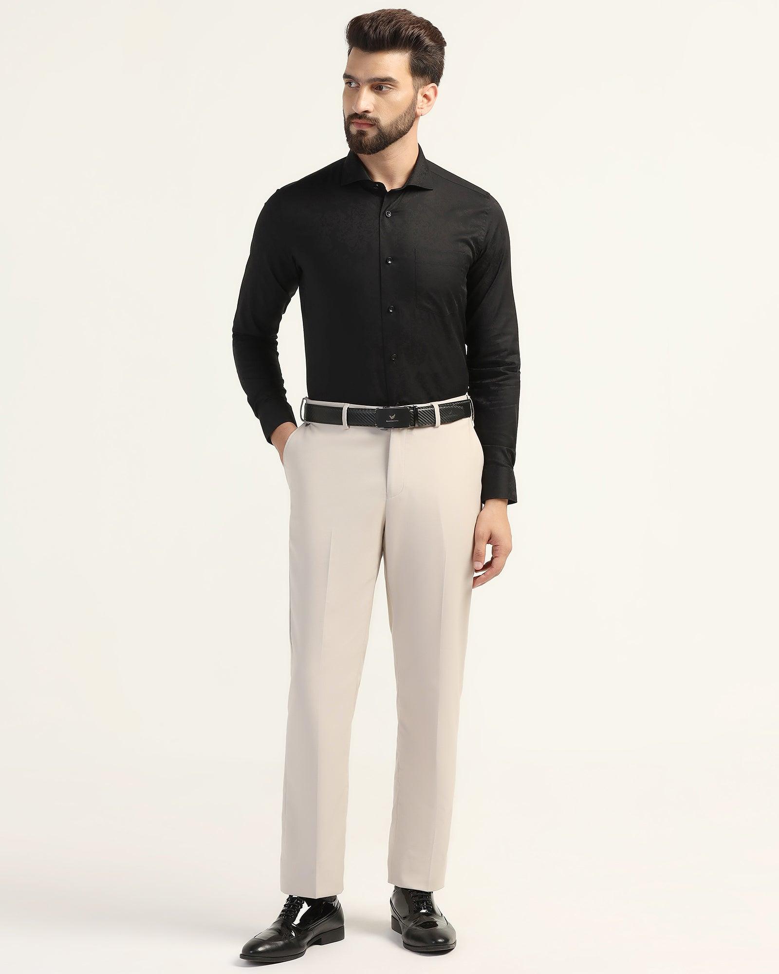 Straight B-90 Formal Beige Textured Trouser - Mazda