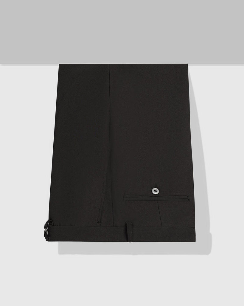 Straight B-90 Formal Black Solid Trouser - Black