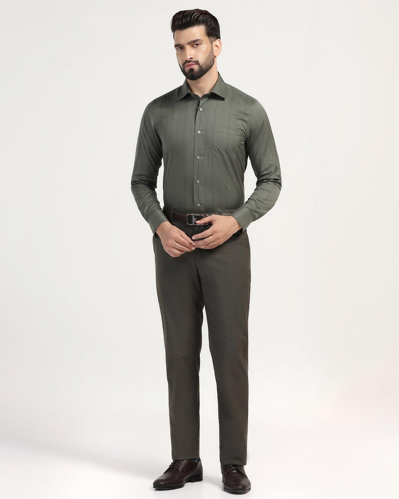 Straight B-90 Formal Charcoal Solid Trouser - Hurricane