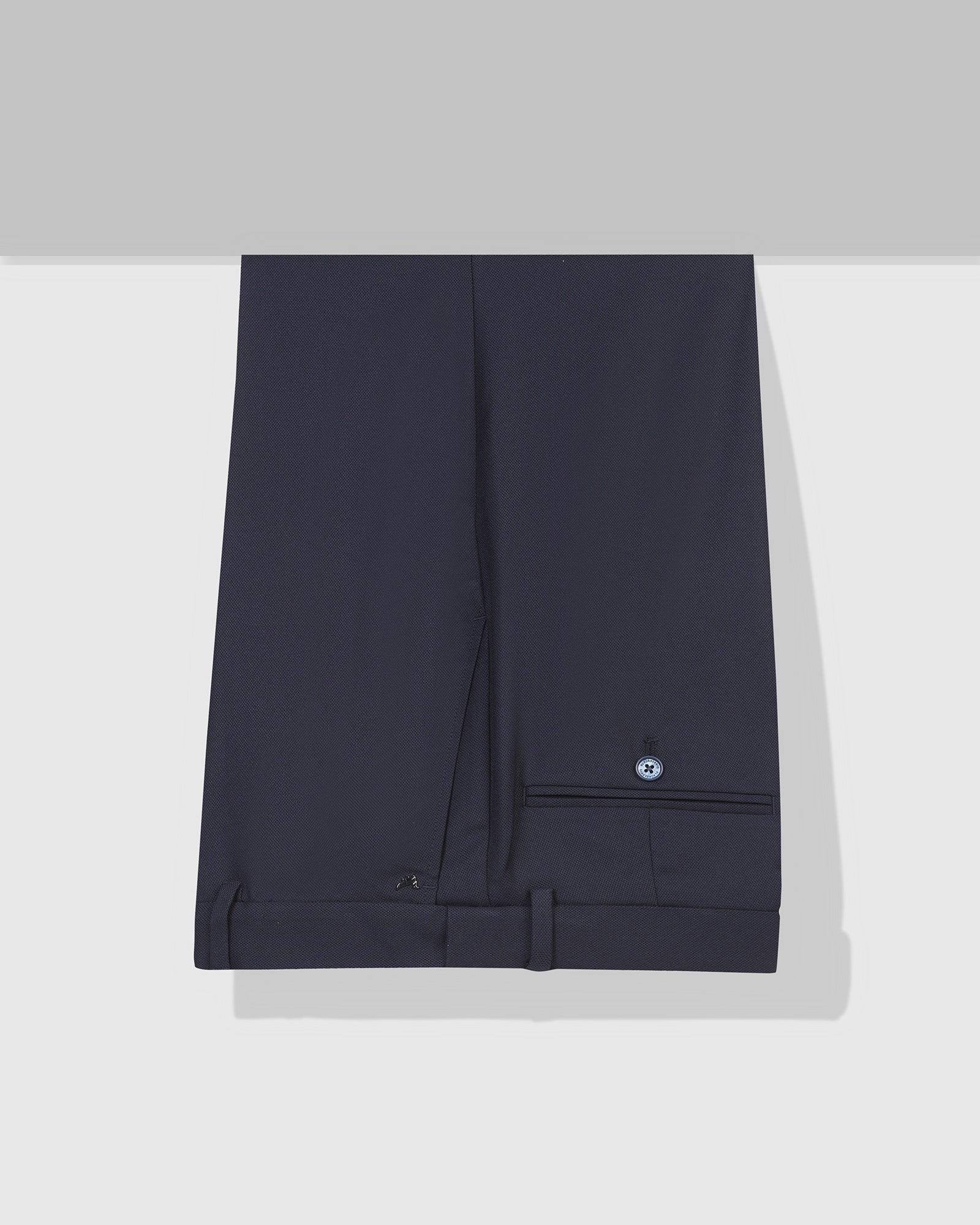 Straight B-90 Formal Blue Textured Trouser - Passion