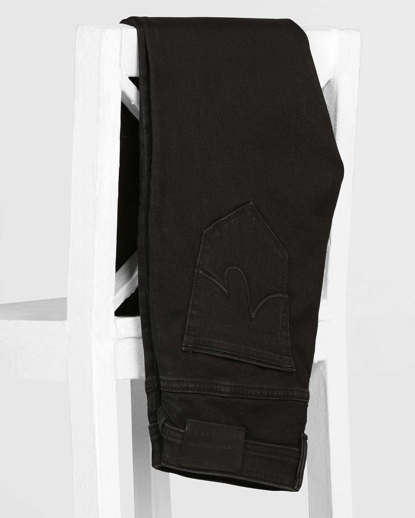 Straight Comfort Duke Fit Black Textured Jeans - Ruben