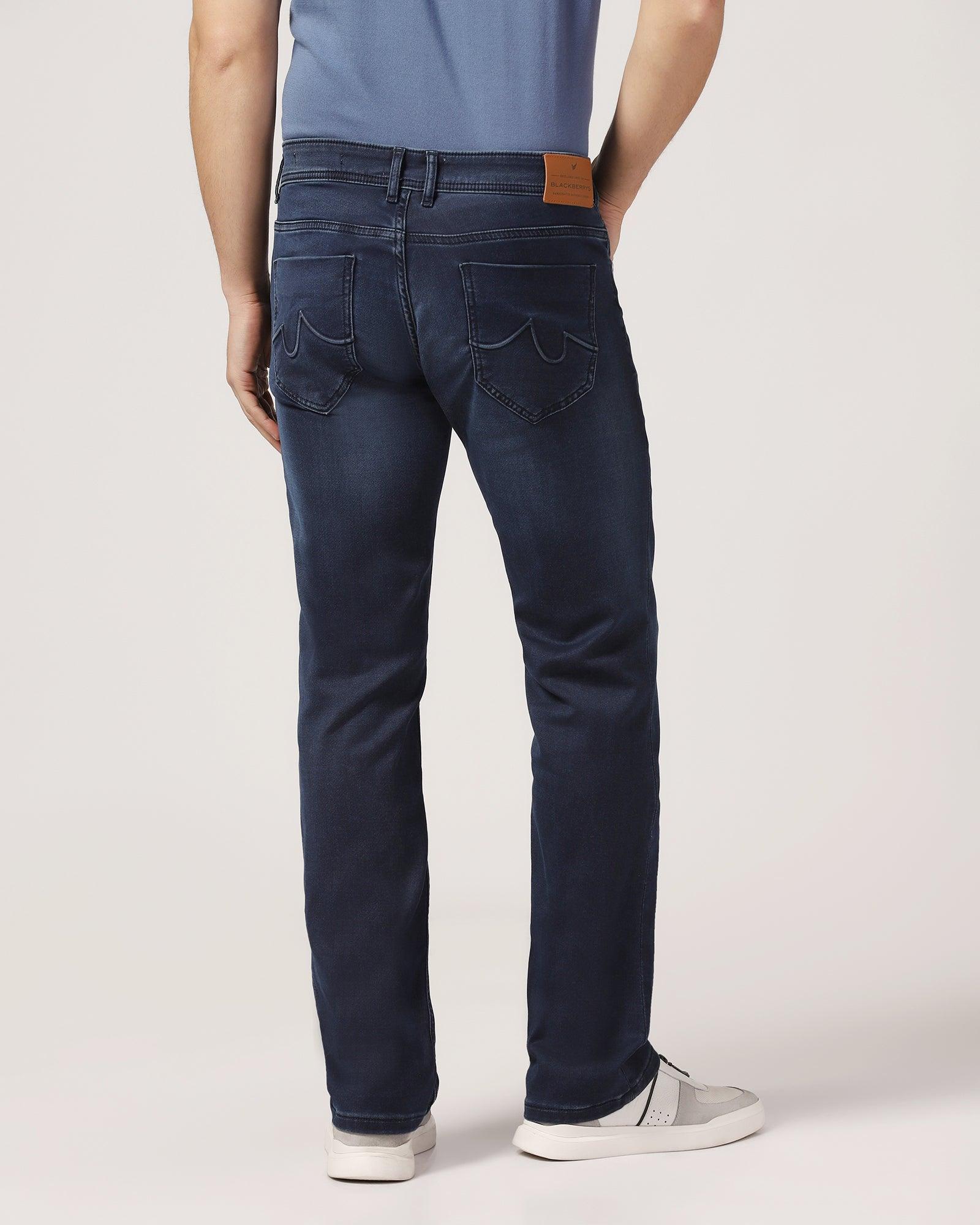 Straight Comfort Duke Fit Indigo Textured Jeans - Alek