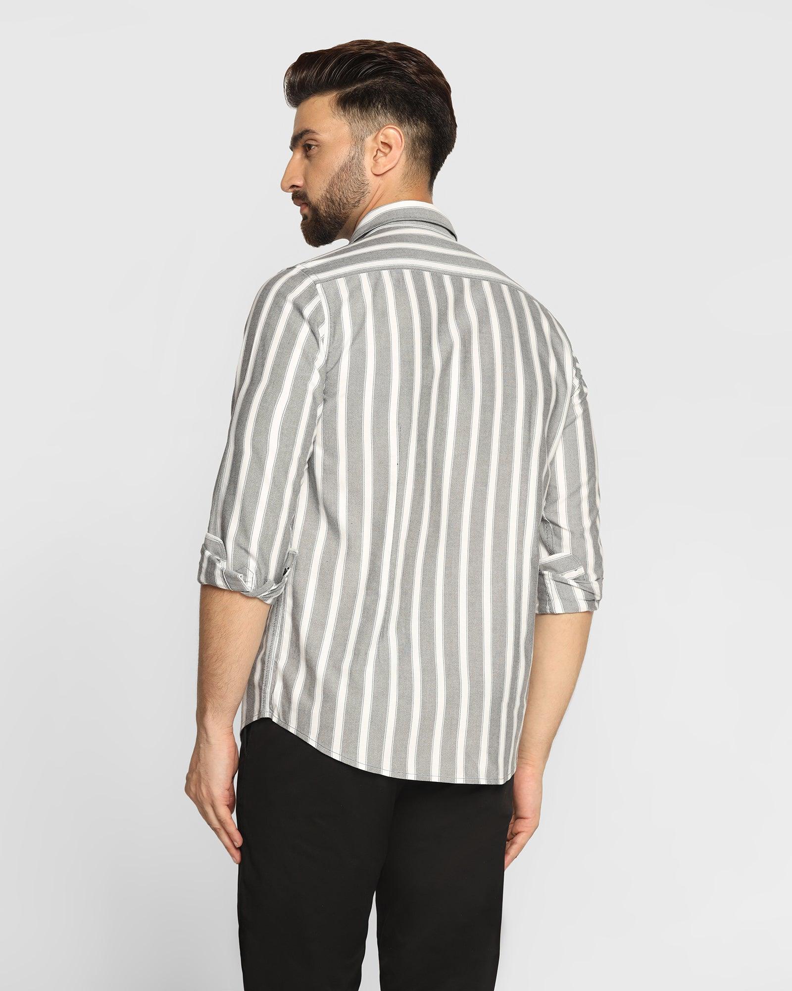 Stripe Casual Shirt In Black (Polly) - Blackberrys