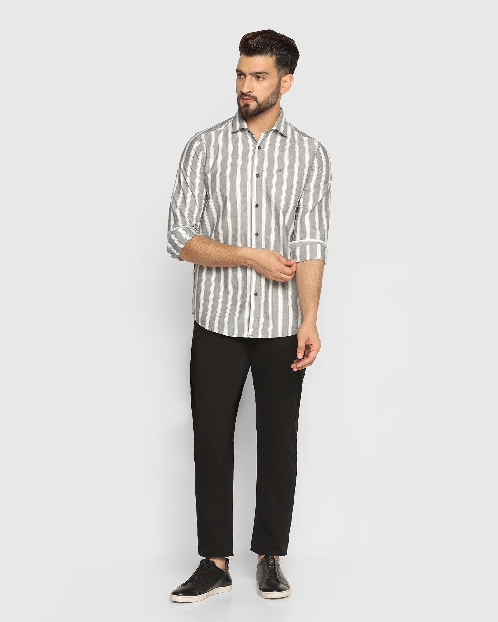 Stripe Casual Shirt In Black (Polly) - Blackberrys