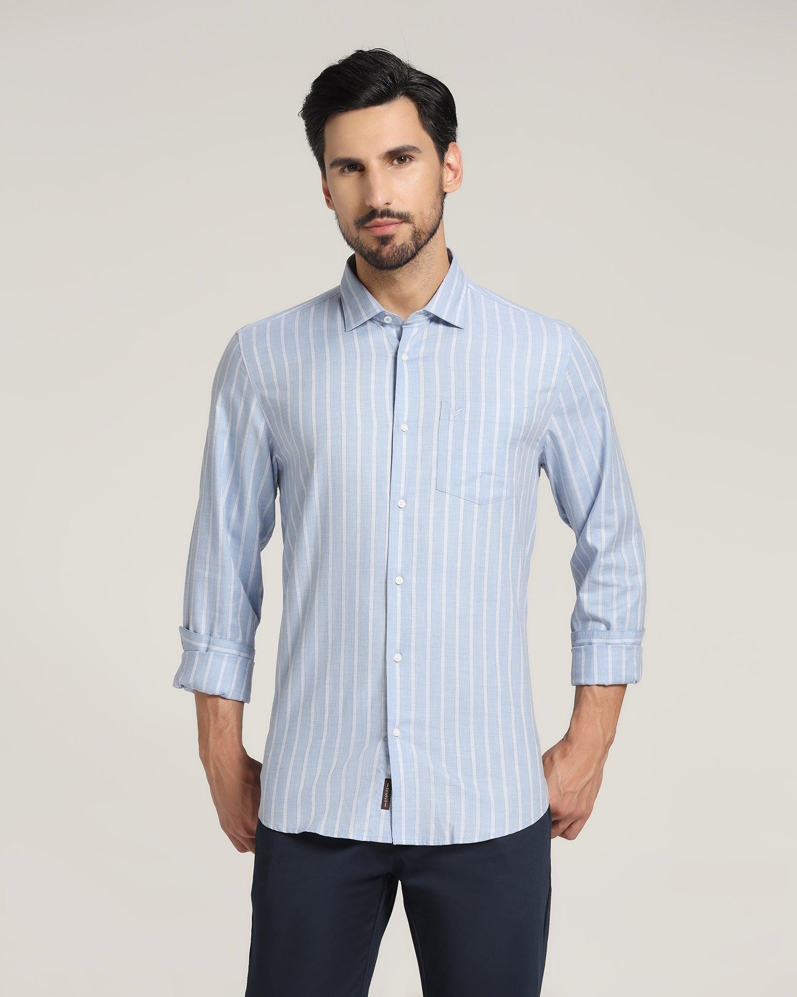 Casual Blue Striped Shirt - Erin