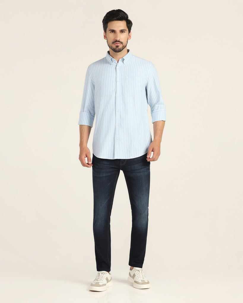 Casual Blue Striped Shirt - Hawk