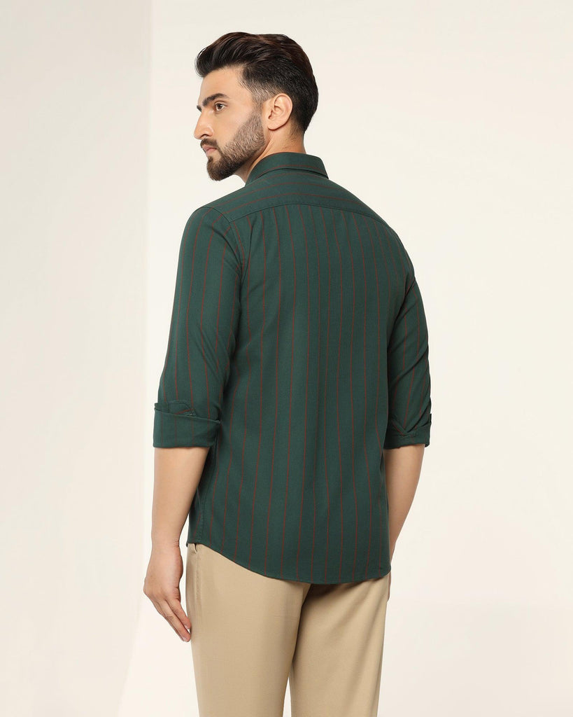 Casual Green Striped Shirt - Fabien