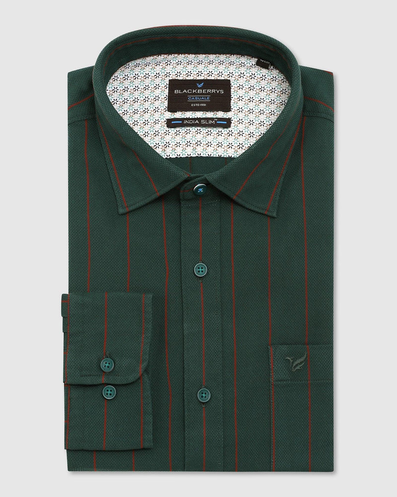 Casual Green Striped Shirt - Fabien