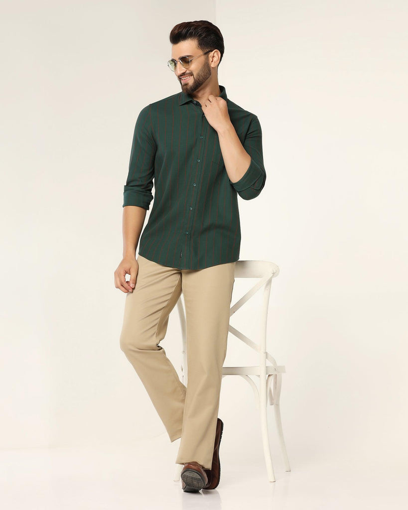 Casual Green Striped Shirt - Fabien