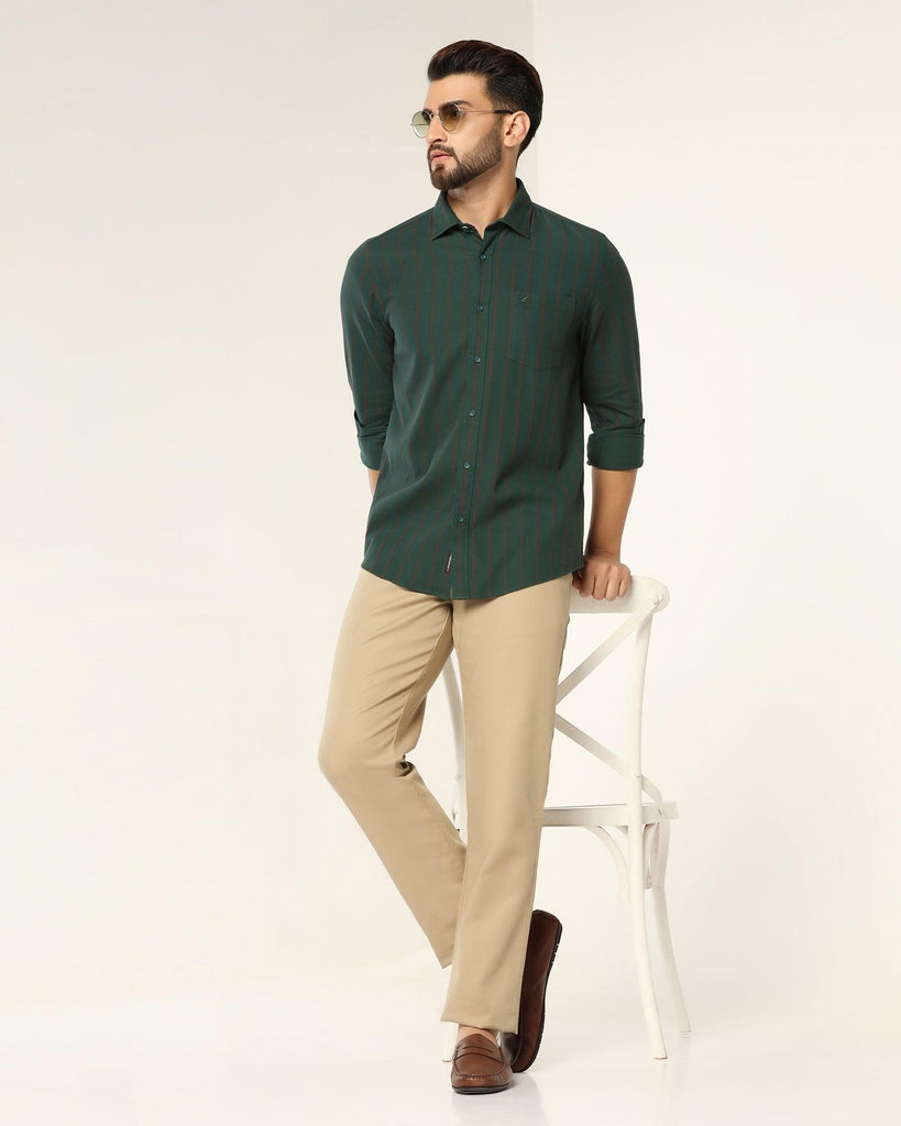 Casual Green Striped Shirt - Fabien