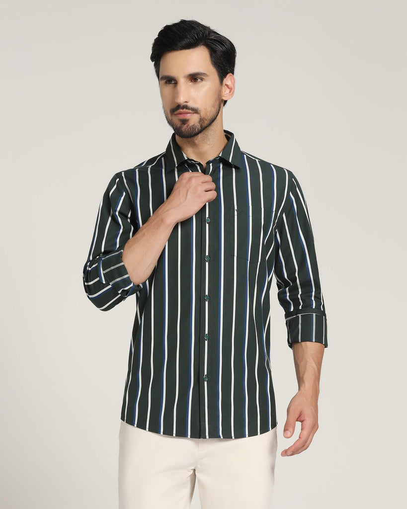 Casual Green Striped Shirt - Layrs