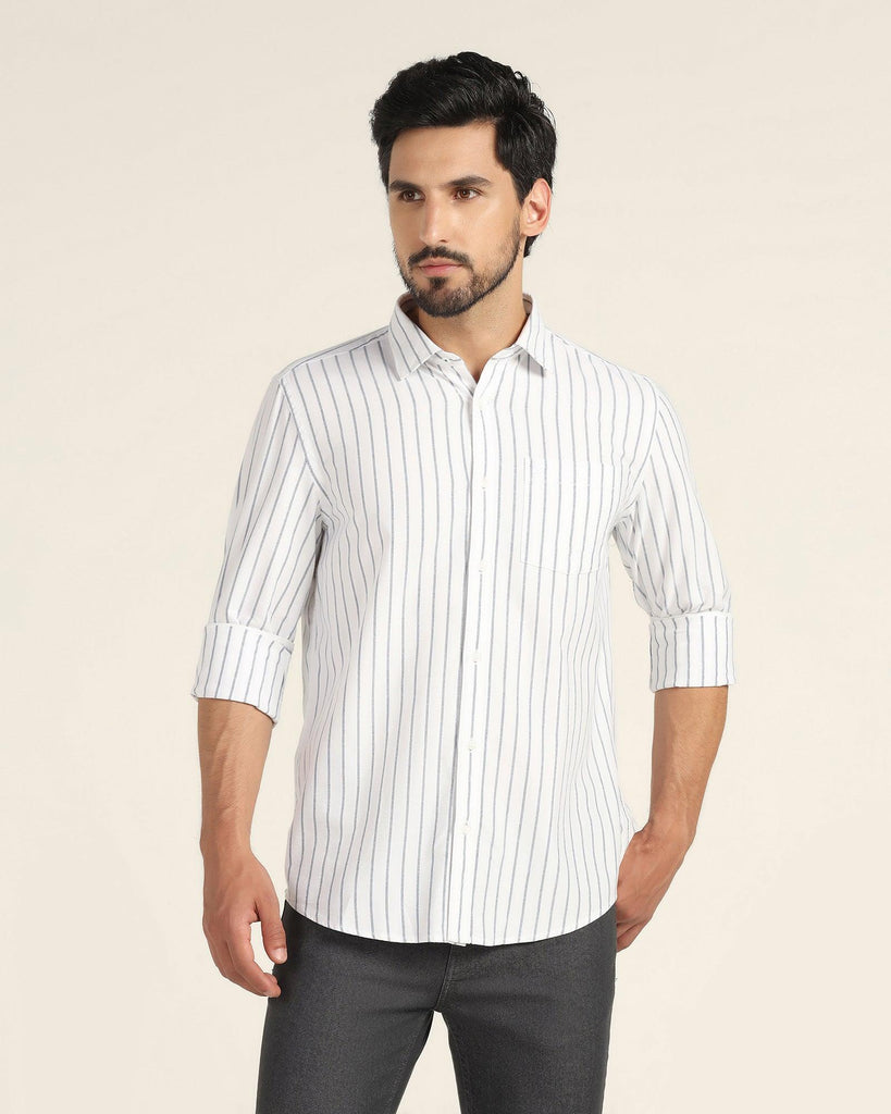 Casual Grey Striped Shirt - Eagle