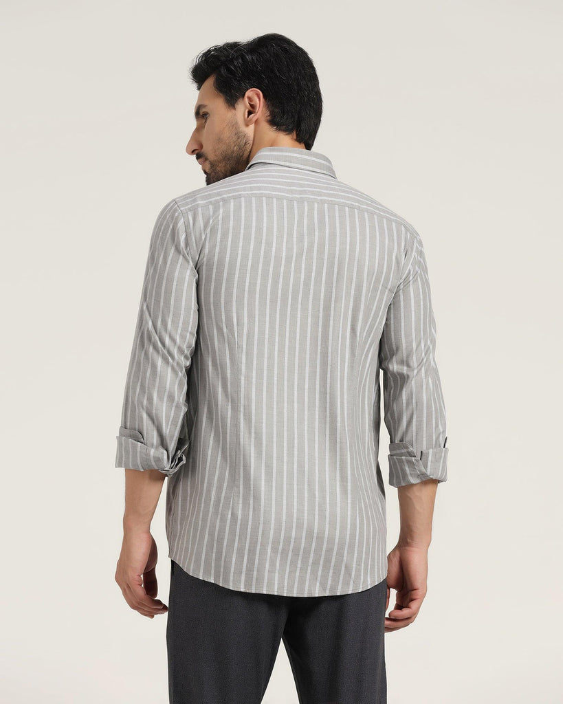 Casual Grey Striped Shirt - Erin
