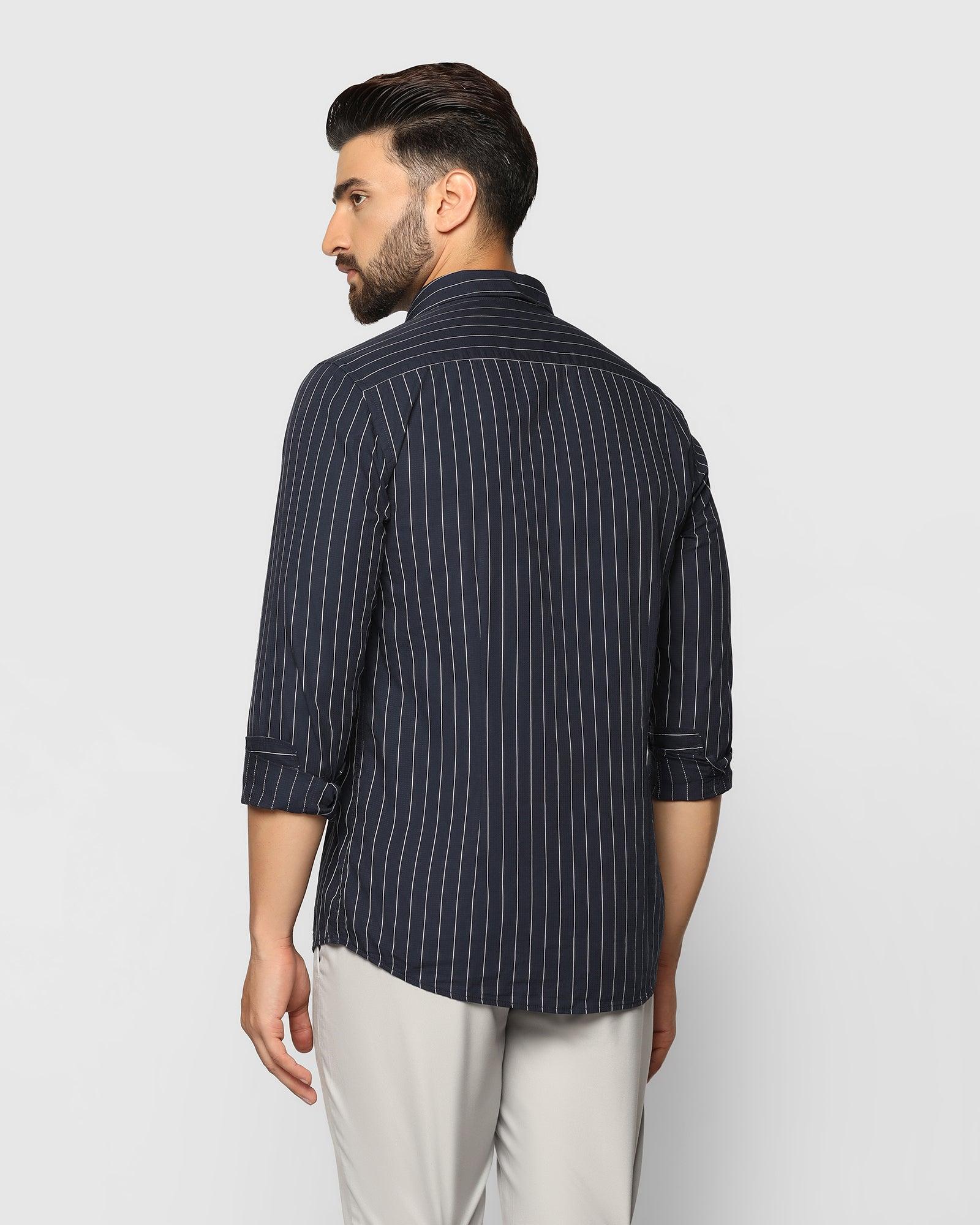 Stripe Casual Shirt In Navy (Congo) - Blackberrys