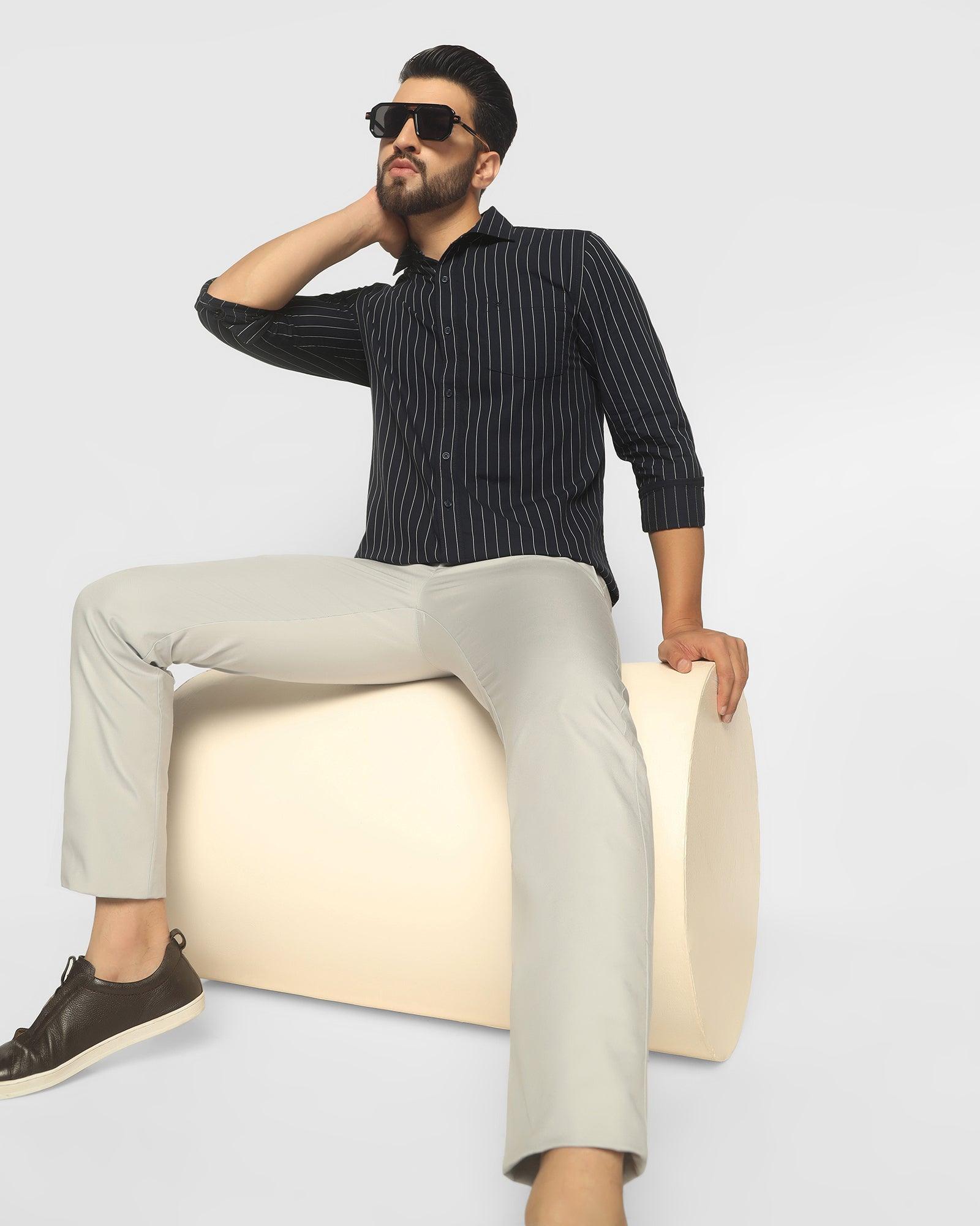 Stripe Casual Shirt In Navy (Congo) - Blackberrys