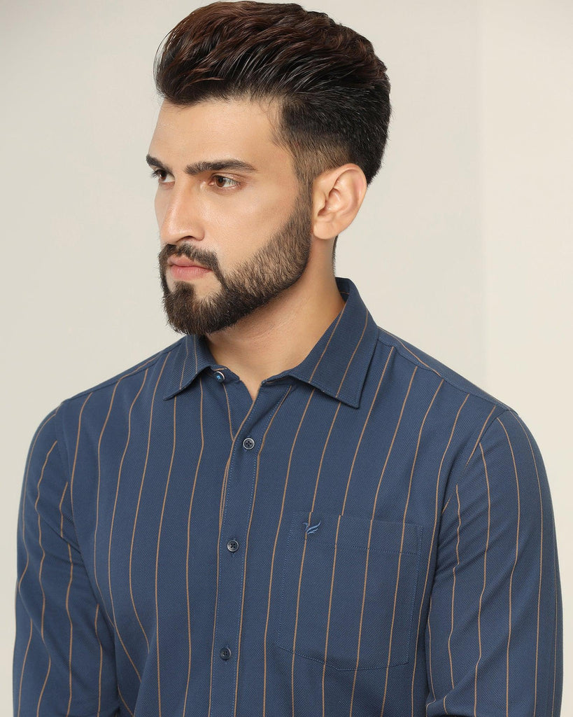 Casual Navy Striped Shirt - Fabien