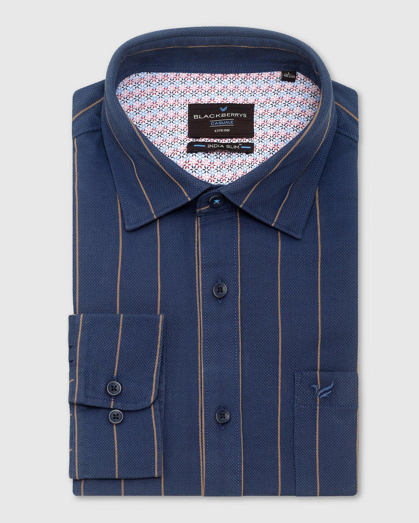 Casual Navy Striped Shirt - Fabien