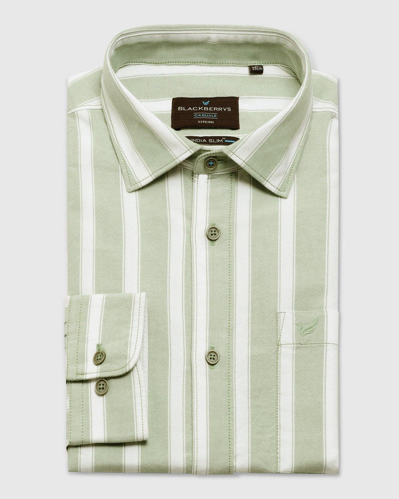 Casual Olive Striped Shirt - Polly