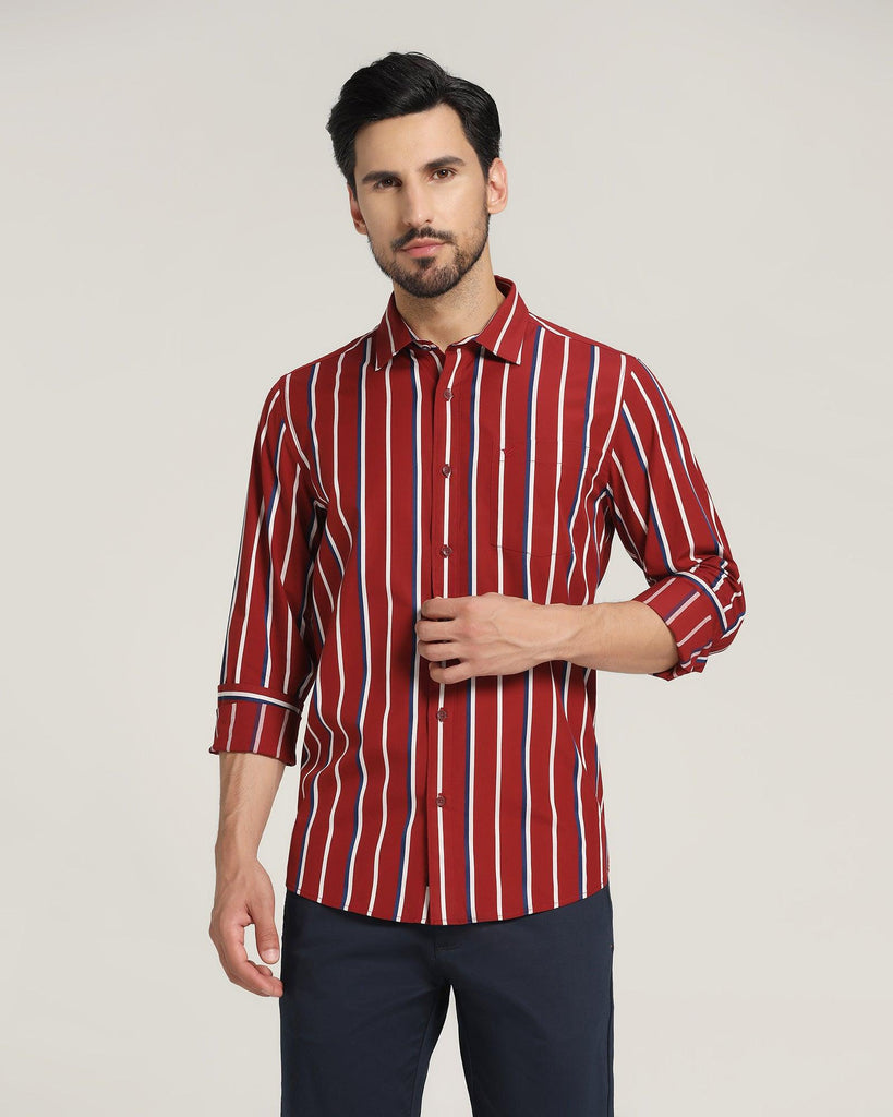 Casual Red Striped Shirt - Layrs