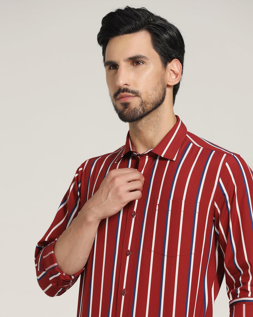 Casual Red Striped Shirt - Layrs