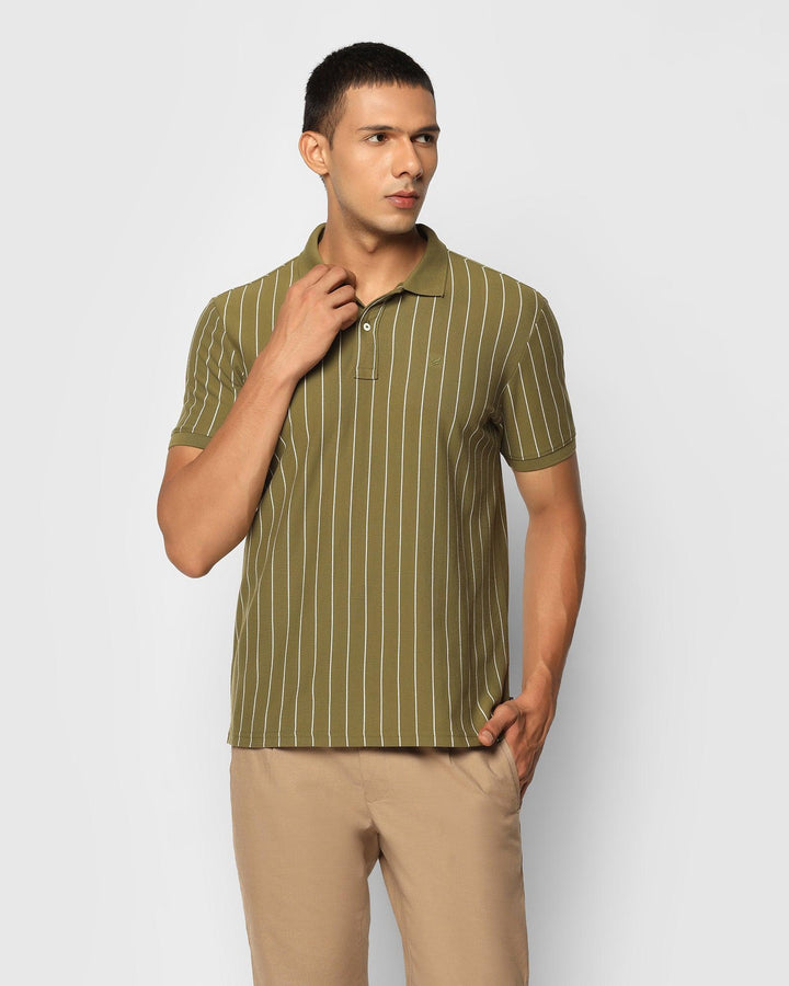 Polo Moss Green Striped T-Shirt - Naha