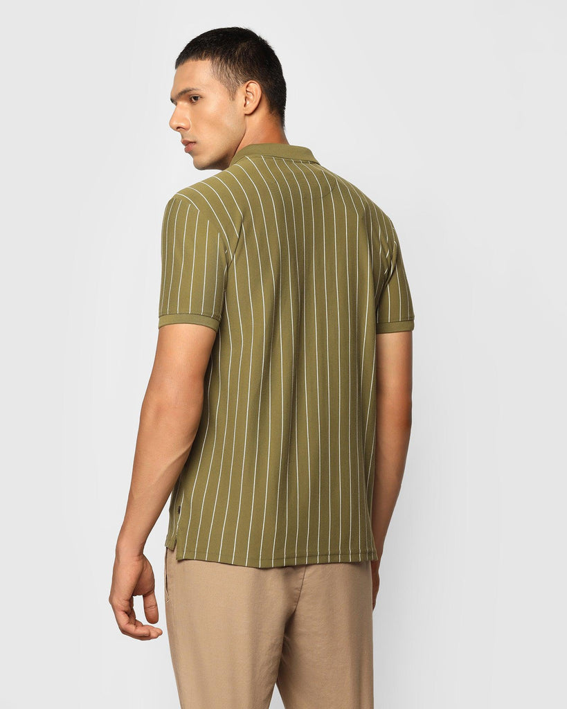 Polo Moss Green Striped T-Shirt - Naha