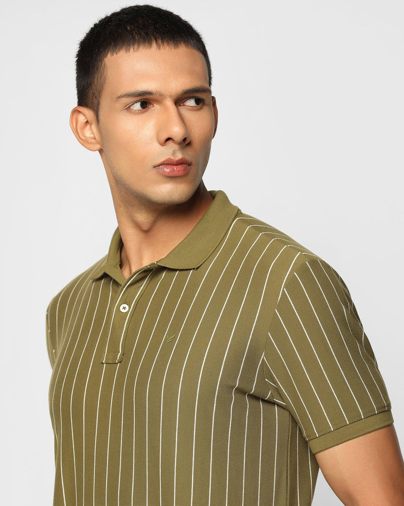 Polo Moss Green Striped T-Shirt - Naha