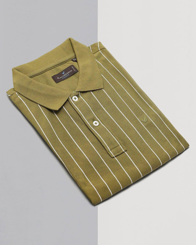 Polo Moss Green Striped T-Shirt - Naha