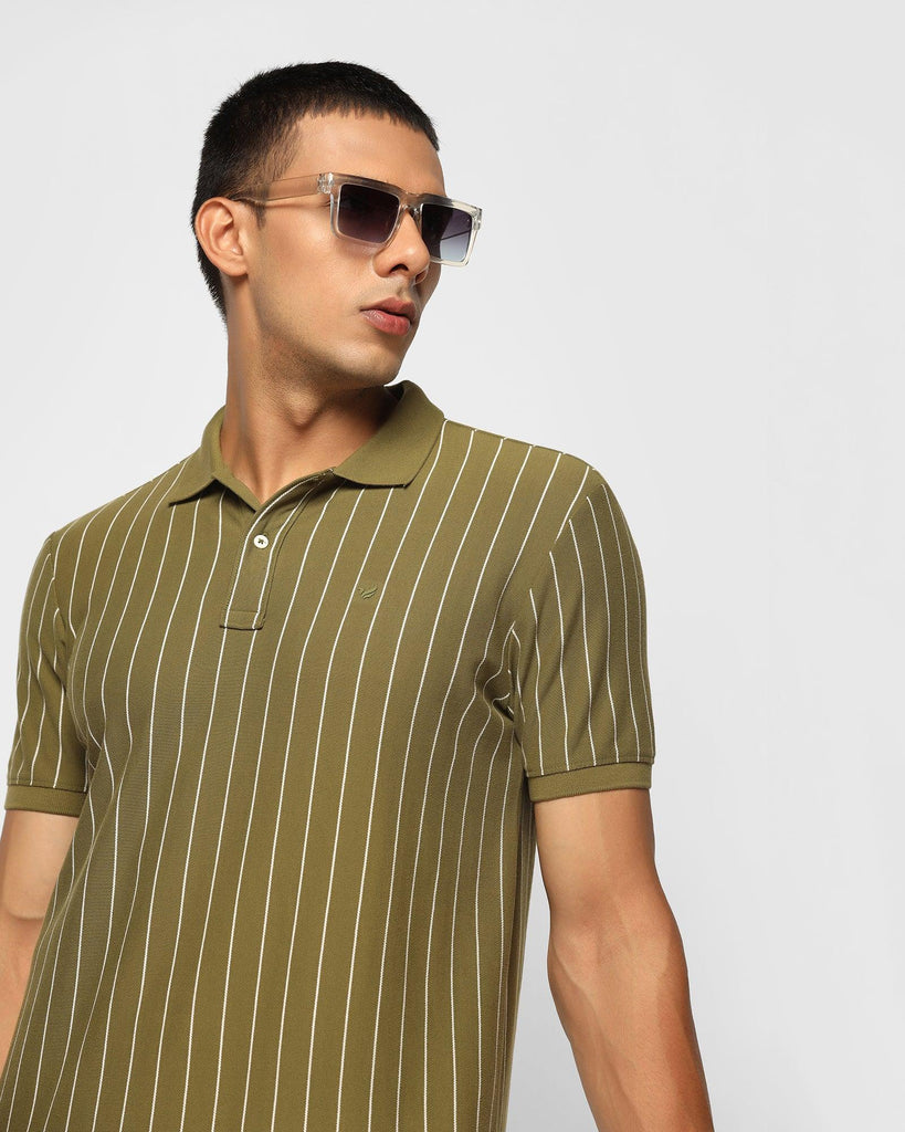 Polo Moss Green Striped T-Shirt - Naha