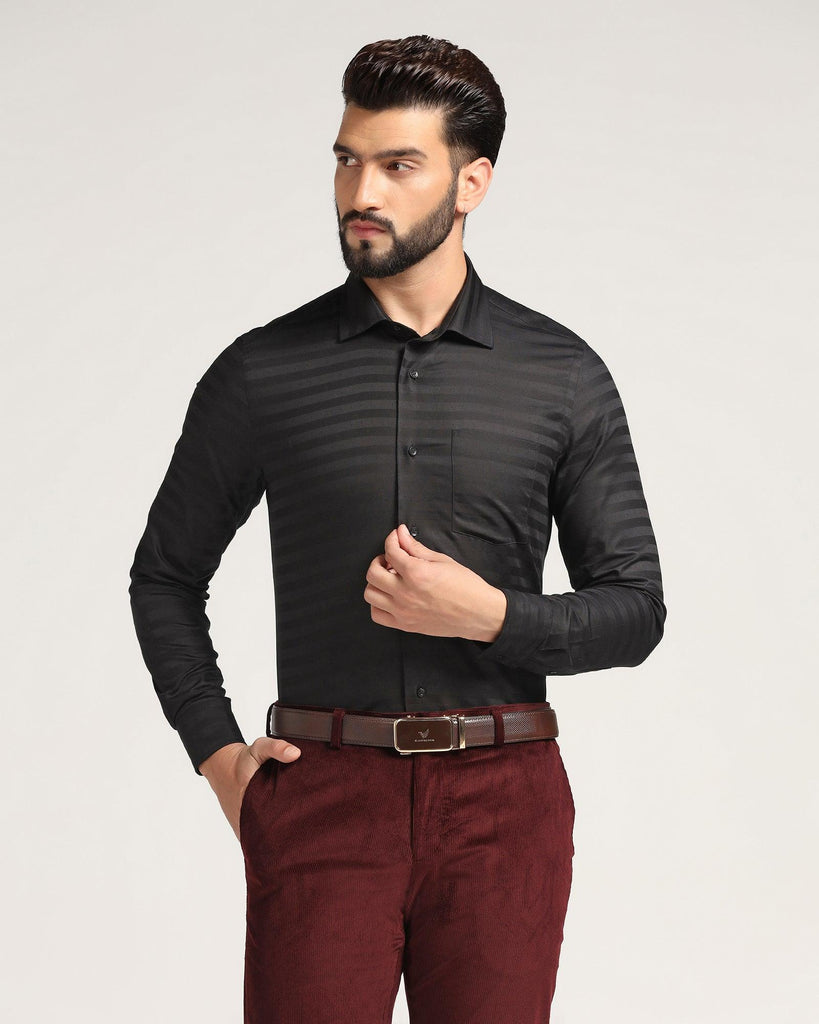 Formal Black Striped Shirt - Wayne