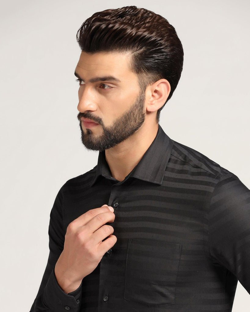 Formal Black Striped Shirt - Wayne