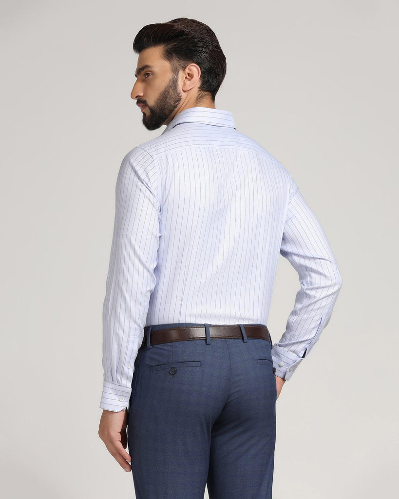 Non Iron Formal Blue Striped Shirt - Gaze